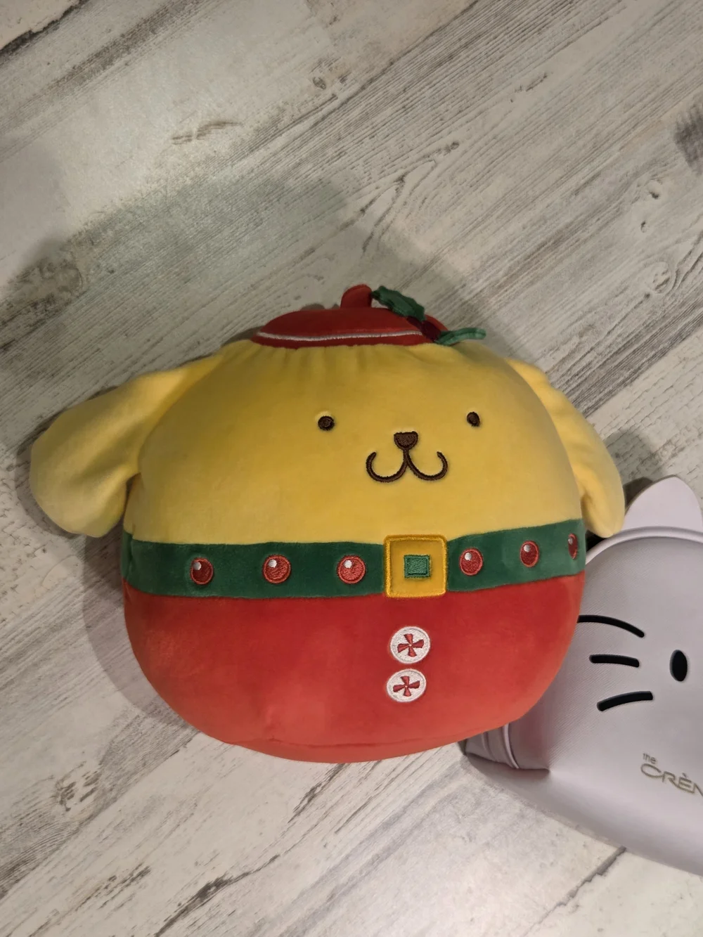 Sanrio Pompompurin Holiday Plush W/ Hello Kitty X The Creme Shop Collab Bag